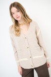 MAXI CARDIGAN LANA CON RICAMI BEIGE