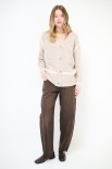 MAXI CARDIGAN LANA CON RICAMI BEIGE