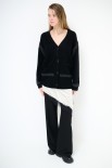 MAXI CARDIGAN LANA CON RICAMI NERO