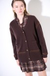 MAXI CARDIGAN LANA CON RICAMI COFFEE