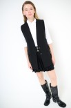 GILET LUNGO CON FILETTO E PATTINE NERO
