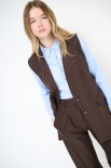GILET LUNGO CON FILETTO E PATTINE MORO