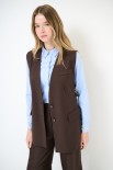 GILET LUNGO CON FILETTO E PATTINE MORO
