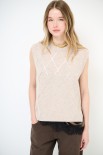 GILET ROMBI PAILLETTES BEIGE