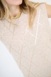 GILET ROMBI PAILLETTES BEIGE