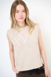 GILET ROMBI PAILLETTES BEIGE