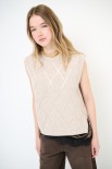 GILET ROMBI PAILLETTES BEIGE