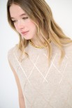 GILET ROMBI PAILLETTES BEIGE