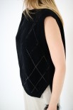 GILET ROMBI PAILLETTES NERO