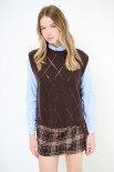 GILET ROMBI PAILLETTES COFFEE