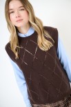 GILET ROMBI PAILLETTES COFFEE