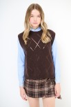 GILET ROMBI PAILLETTES COFFEE