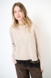 MAGLIA PARICOLLO ROMBI PAILLETTES BEIGE