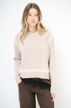 MAGLIA PARICOLLO LANA CON RICAMI BEIGE