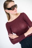 MAGLIA GIROCOLLO CON LUREX BORDEAUX
