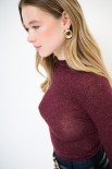 MAGLIA COLLO ALTO CON LUREX BORDEAUX