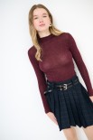 MAGLIA COLLO ALTO CON LUREX BORDEAUX