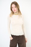 MAGLIA COLLO ALTO CON LUREX PANNA