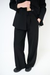 PANTA PALAZZO CON PIEGHE NERO