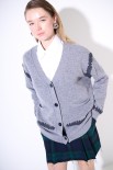 MAXI CARDIGAN LANA CON RICAMI GRIGIO