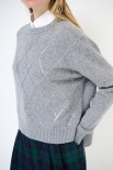 MAGLIA PARICOLLO ROMBI PAILLETTES GRIGIO