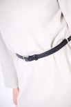 ABITO COLLO CRATERE CON CINTURA BEIGE