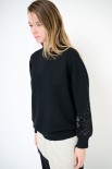MAGLIA PARICOLLO PAILETTES MANICA NERO