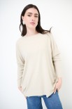 MAGLIA OVER MICROPAILLETTES BEIGE