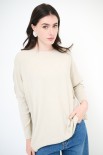 MAGLIA OVER MICROPAILLETTES BEIGE