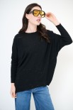 MAGLIA OVER MICROPAILLETTES NERO