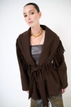 CAPPOTTO CORTO VESTAGLIA CON FRANGE MORO