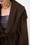 CAPPOTTO CORTO VESTAGLIA CON FRANGE MORO