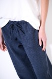 PANTALONE DRITTO LACCIO IN VITA BLU