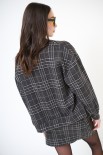 GIACCA CARDIGAN QUADRO GRIGIO