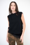 GILET CROP PARICOLLO NERO