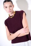 GILET CROP PARICOLLO VINO