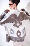 CARDIGAN MULTI ETNICO ECRU