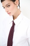 CAMICIA POPELINE CRAVATTA BORDEAUX