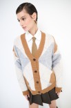 CARDIGAN OVER ROMBI CAMMELLO
