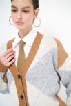 CARDIGAN OVER ROMBI CAMMELLO