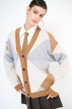 CARDIGAN OVER ROMBI CAMMELLO