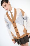 CARDIGAN OVER ROMBI CAMMELLO