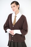 CARDIGAN MANICA CORTA BOTTONI GIOIELLO MORO