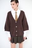 CARDIGAN MANICA CORTA BOTTONI GIOIELLO MORO