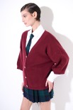 CARDIGAN MANICA CORTA BOTTONI GIOIELLO VINO