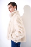 PELLICCIA CORTO COLLO ALTO ECRU
