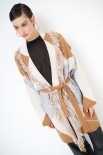 GIACCA KIMONO IN MAGLIA ROMBI CAMMELLO