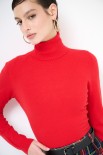 MAGLIA COLLO ALTO VISCOSA INTEGRALE ROSSO