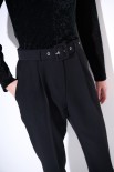 PANTALONE SLIM CINTURA FODERATA NERO