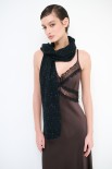 SCIARPA MICROPAILLETTESMISTO MOHAIR NERO